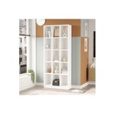 Yurudesign Liora Geniş Kitaplık 15 Raflı 180cm Beyaz LI2-W