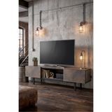 Yurudesign Loft Tv Ünitesi Tv Sehpası Kapaklı 140cm Metal Ayaklı Bronz LT1-PB