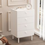 Yurudesign Luke Şifonyer 4 Çekmeceli Ahşap Ayaklı Beyaz LK3-W