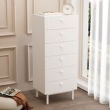 Yurudesign Luke Şifonyer 6 Çekmeceli Ahşap Ayaklı Beyaz LK5-W