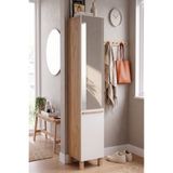 Yurudesign Lusso Aynalı Ayakkabılık Çok Amaçlı Dolap 2 Kapaklı 8 Raflı Ahşap Ayaklı Sepet-Beyaz LU3-SW