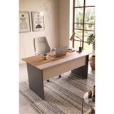 Yurudesign Motto 147x77 cm Ofis Çalışma Masası Bilgisayar Masası Yönetici Masası Sepet-Kumsal-Antrasit MT1-CSA