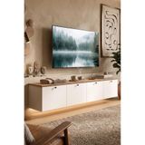 Yurudesign Nord Led Işıklı TV Ünitesi Sehpası, 4 Kapaklı Duvara Monte, 180cm, Beyaz, ND19-SW