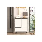 Yurudesign Ocean Ayakkabılık Çok Amaçlı Dolap 3 Kapaklı Metal Ayaklı Beyaz ON8C-W