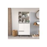 Yurudesign Ocean Banyo Dolabı Çok Amaçlı Dolap 3 Kapaklı Metal Ayaklı Beyaz ON9C-W