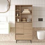Yurudesign Ocean Banyo Dolabı Çok Amaçlı Dolap 3 Kapaklı Metal Ayaklı Sepet ON9C-S - Kahverengi