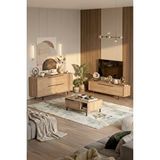 Yurudesign Ocean Tv Ünitesi Orta Sehpa Konsol 3'lü Set Sepet ON20-S - Kahverengi