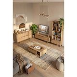 Yurudesign Ocean Tv Ünitesi Orta Sehpa Konsol Kitaplık 4'lü Set Sepet ON21-S - Kahverengi