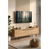 Yurudesign Ocean Tv Ünitesi Sehpası Metal Ayaklı 160cm Sepet On1-s Kahverengi