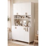 Yurudesign Oslo 45 cm Derinlik Çok Amaçlı Geniş Mutfak Dolabı Kahve Köşesi Kiler Erzak Airfry Dolabı Terek Beyaz OL12-W
