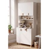 Yurudesign Oslo 45 cm Derinlik Çok Amaçlı Mutfak Dolabı Kahve Köşesi Kiler Erzak Airfry Dolabı Terek Beyaz OL13-W