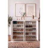 Yurudesign Oslo Ahşap Ayaklı 10 Raf 4 Kapak Çok Amaçlı Dolap Büyük Ayakkabılık Dresuar 30 Çift Ayakkabı Beyaz OL10-W