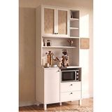 Yurudesign Royce Ahşap Jüt Kapaklı Kahve Köşesi Airfry Kiler Dolabı Çok Amaçlı Dolap Beyaz Re6-wj