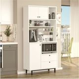 Yurudesign Royce Serisi Beyaz Re4-W Çok Amaçlı Dolap Mutfak Dolabı Suntalam Malzeme Modern Tasarım