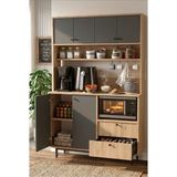 Yurudesign Royce Serisi Çok Amaçlı Kahve Köşesi Mutfak Dolabı Suntalam Malzeme 1200x355x1800 mm RE5-SA - Kahverengi