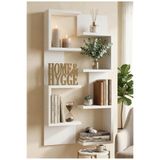 Yurudesign Shelf 22 Duvar Rafı, Beyaz, 47 cm Genişlik, 92,5 cm Yükseklik