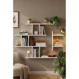 Yurudesign Shelf 25 Duvar Rafı, Beyaz, 970x145x780 mm, Melamin Kaplı