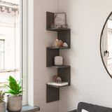 Yurudesign Shelf R9 Köşe Duvar Rafı Modern Kitaplık Antrasit