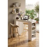 Yurudesign Style Bar Masası Ada Mutfak Yemek Masası Beyaz St1-w