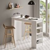 Yurudesign Style Bar Masası Mutfak Yemek Masası Beyaz St1-W