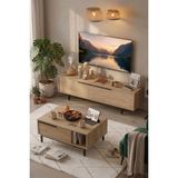 Yurudesign Tv Ünitesi Orta Sehpa 2'li Set Sepet ON19-S - Kahverengi