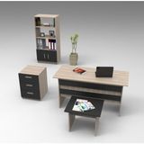 Yurudesign Vario ABCD Ofis Büro Masa Takımı 3 Renk VO11-OB - Meşe - Siyah