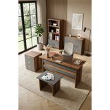 Yurudesign Vario ABCDE Ofis Büro Masa Takımı Barok-Antrasit VO14-BA - Ceviz - Siyah