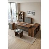 Yurudesign Vario ABCDEF Ofis Büro Masa Takımı Barok-Antrasit VO17-BA - Ceviz - Siyah