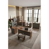 Yurudesign Vario ABCDEFG Ofis Büro Masa Takımı Barok-Antrasit VO18-BA - Ceviz - Siyah