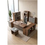 Yurudesign Vario ABCDEFG2 Ofis Büro Masa Takımı Çalışma Masası 4 Kitaplık Dolap Keson Sehpa Barok Antrasit Makam Takımı