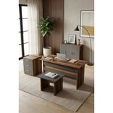 Yurudesign Vario ABCE Ofis Büro Masa Takımı Barok-Antrasit VO12-BA - Ceviz - Siyah