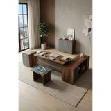 Yurudesign Vario ABCEF Ofis Büro Masa Takımı Barok-Antrasit VO16-BA - Ceviz - Siyah