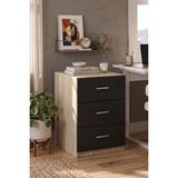 Yurudesign Vario C Ofis 3 Lü Keson 3 Renk VO3-OB - Meşe - Siyah