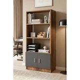 Yurudesign Vario D Ofis Kitaplık Barok-Antrasit VO4-BA - Ceviz - Siyah