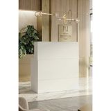 Yurudesign Vario H Beyaz Ofis Karşılama Bankosu Ahşap 90x40 cm Modern Tasarım 1 Parça VO20-W