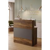 Yurudesign Vario H Ofis Karşılama Bankosu, Çok Amaçlı Danışma Masası, Sekretarya Ünitesi, Kahverengi-Antrasit, 900x445x1101 mm
