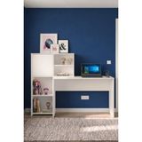 Yurupa Anderson Kitaplıklı Çalışma Masası Dolaplı Bilgisayar Masası 120 cm Beyaz Ans1-W