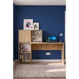 Yurupa Anderson Kitaplıklı Çalışma Masası Dolaplı Bilgisayar Masası 120 cm Sepet Ans1-S - Kahverengi