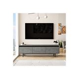 Yurupa Arya 160cm Tv Ünitesi Sehpası Metal Ayaklı Beton-siyah Ary1-rl Gri - Siyah