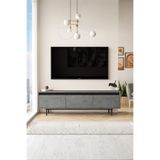 Yurupa Arya 160cm Tv Ünitesi Sehpası Metal Ayaklı Beton-siyah ARY1-RL