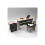 Yurupa Bega ABC Masa Sehpa Keson Ofis Büro Masa Takımı 3 Renk Meşe Siyah BEG9-OB