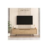 Yurupa Bohem Tv Ünitesi 160cm Tv Sehpası Metal Ayaklı Sepet Boh1-s Kahverengi
