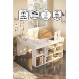 Yurupa Corner Kitaplık Raflı Çalışma Masası Beyaz COR5-W