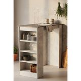Yurupa Harwick 120cm 4 Raflı Bar Masası Mutfak Yemek Masası Beton-taş HAR1-GT