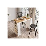 Yurupa Harwick 120cm Bar Masası Mutfak Yemek Masası Atlantik Çam-beyaz Har1-aw Çam - Beyaz