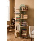 Yurupa Herbal Seri 8 Raflı Dekoratif Kitaplık Modern Salon Çalışma Odası Kitap Rafı Sepet - Yeşil BAL2-SY