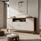 Yurupa Konsol Modern Salon Valaris Kapaklı Ayaklı Ceviz-Kaşmir Vıs3-Cka - 180*45*85 - Bej