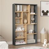 Yurupa Korrion Modern Tasarımlı Kitaplık 124 cm Antrasit Suntalam Malzeme ile 11 Raflı Geniş Depolama Kor1-Sa