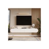 Yurupa Lumos 180 cm Oval Kapaklı Tv Ünitesi Modern Duvara Monte Tv Sehpası Beyaz Lum1-W