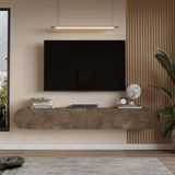 Yurupa Lumos 180 cm Oval Kapaklı Tv Ünitesi Modern Duvara Monte Tv Sehpası Bronz Lum1-Pb